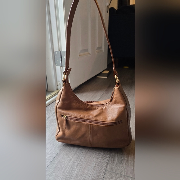 Giani Bernini Light Brown Tan Genuine Leather Hobo Shoulder Bag Minimalist Chic - Picture 5 of 14